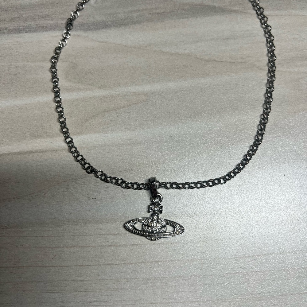 Vivienne Westwood Silver Mini Bas Relief Pendant Necklace